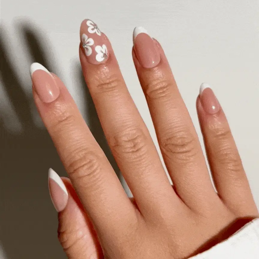 Peach Fleur - Almond Sustainable Nails - Image 2